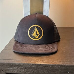 Volcom Black Hat with Gold Logo